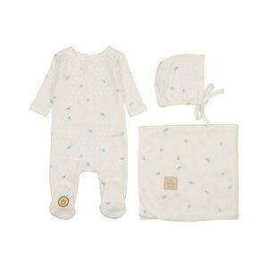 Mon Tresor Pointelle Posies Layette Set, White